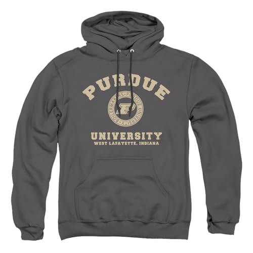 Purdue University Official Circle Logo Unisex Adult Pull-Over Hoodie, Charcoal, Medium