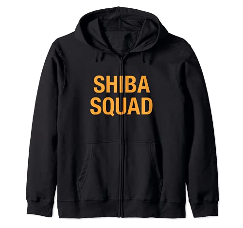 Shiba Squad Dog Zip Hoodie, Black