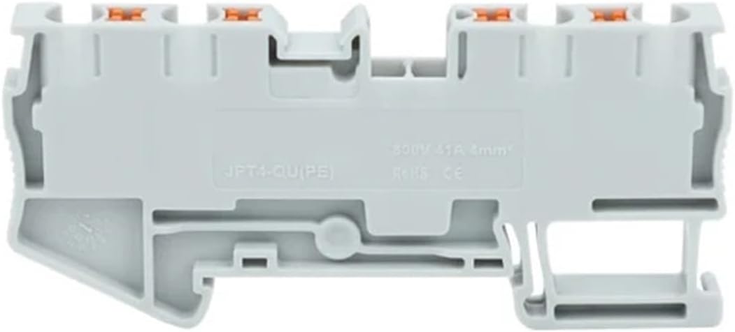 5Pcs PT4-QU Push-in 4 Conductor Double Feed-Through Plug PT 4 Quattro Wire Electrical Connector Din Rail Terminal Block PT 4-QU
