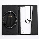 漆ぷろだくと 数珠 京念珠 男性用 黒檀 新黒檀 全ての宗派でお使い頂けます (袱紗ふくさセット)