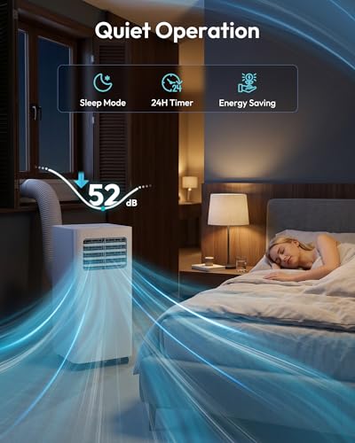 Image of EUHOMY 14,000 BTU Portable Air Conditioners, 750 Sq.Ft. AC Unit with APP | 500 CFM Powerful Portable AC with App, Voice & Remote Control, 4 Modes, 52 dB Sleep Mode, Air Conditioner for Bedroom