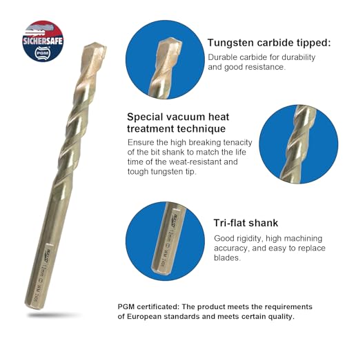 BULLITT Masonry Drill Bits, PGM Certificated Drill Bit Sets for Masonry, Industrial Strength Concrete Drill Bits Set for Masonry,Block,Brick and Stone (6, Ø4/5/6/8/10/12mm) 3 BULLITT Masonry Drill Bits, PGM Certificated Drill Bit Sets for Masonry, Industrial Strength Concrete Drill Bits Set for Masonry,Block,Brick and Stone (6, Ø4/5/6/8/10/12mm) - Image 3