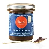 Venchi - Crema Spalmabile Cacao e Nocciola NO Zuccheri Aggiunti, 200 g - NO Edulcoranti Artificiali - Con "Nocciola Piemonte IGP" - Senza Glutine