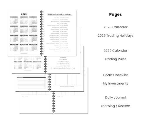 Image of Trading Diary Journal [New Premium Edition]+Trading Calendar +Trading Holidays +P&L Analysis +Track Goals +Track Investment + (Free 2 Candlestick & 2 ... Futures, Forex, Crypto | Wiro Binding