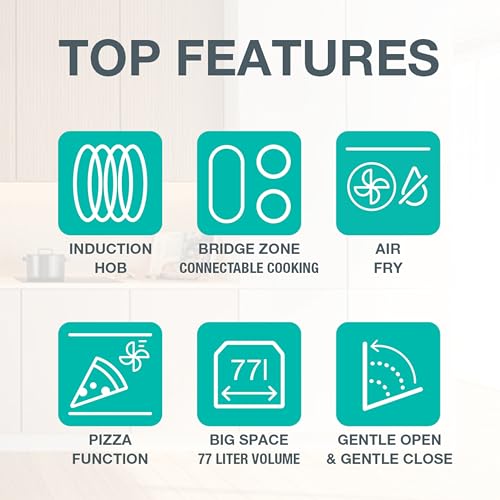Gorenje GEIT5C61SPG Standherd mit Induktionskochfeld, 50 cm, 70 Liter,Silber, PerfectGrill, AirFry, FrozenBake, Pizza Mode 300°C, AquaClean, Made in Europe, inox