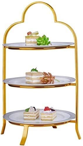 Fruit Bowl Gold Stainless Steel Multi-Layer Fruit Plate Dessert Rack, Creative Buffet Display Rack Dessert Plate Cutlery Supplies Afternoon Tea Fruit Basket (Color : B) #TOP20