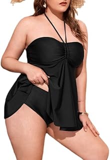 Plus Size Halter Low Cut Bikini Split Swimsuit - XL - 7XL Price In India