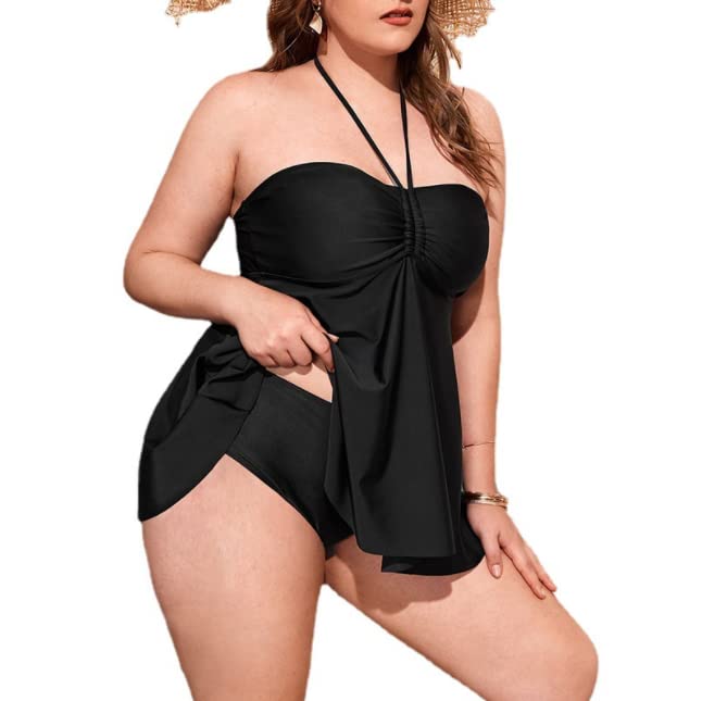 Plus Size Halter Low Cut Bikini Split Swimsuit - XL - 7XL - Review, Price and Buying Guide