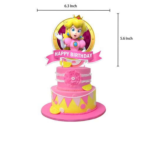 22 Pcs Princess Peach Birthday Party Supplies, Princess Peach Party Supplies, Princess Peach Party Decorations, Include Princess Peach Birthday Banner, Princess Peach Cake Topper, And Princess Peach Balloon #TOP4