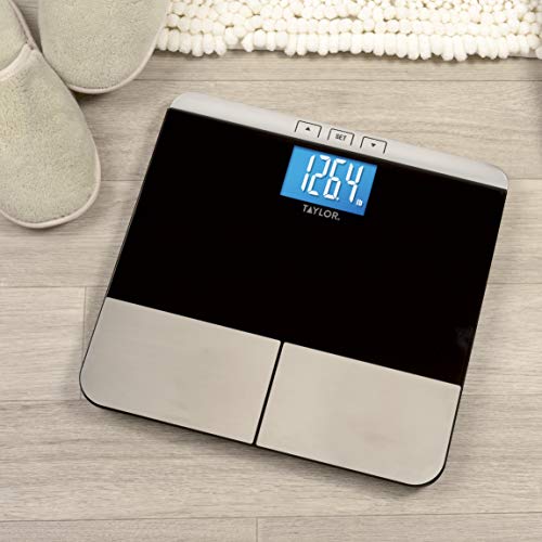 Taylor Precision Products Taylor Body Composition Scale Measuring Body Fat, Body Water, Muscle Mass and Bmi, Black