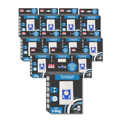 Caja de 4 bolsas de aspiradoras, S Bag ultra largo rendimiento, excelente filtración, cierre automático higiénico, 5L, ELECTROLUX, AEG, FAURE, ARTHUR MARTIN ELECTROLUX, PHILIPS (9)
