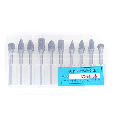 Set de 10 Fresas Rotativas de Carburo de Doble Corte miniatura 4