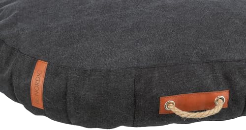 TRIXIE Hundekissen BE Nordic Föhr 120x85 cm in schwarz – bequemes Hundebett für große & sehr große Hunde - ovale Hundecouch mit praktischem Tragegriff - weich & waschbar – 37478
