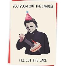 Creepy Michael Myers Birthday Card, Horror Halloween Birthday Gifts Card for Men Women, Scary Movies Killer
