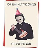 Zyulin Creepy Michael Myers Birthday Card, Horror Halloween Birthday Gifts Card for Men Women, Scary Movies Killer