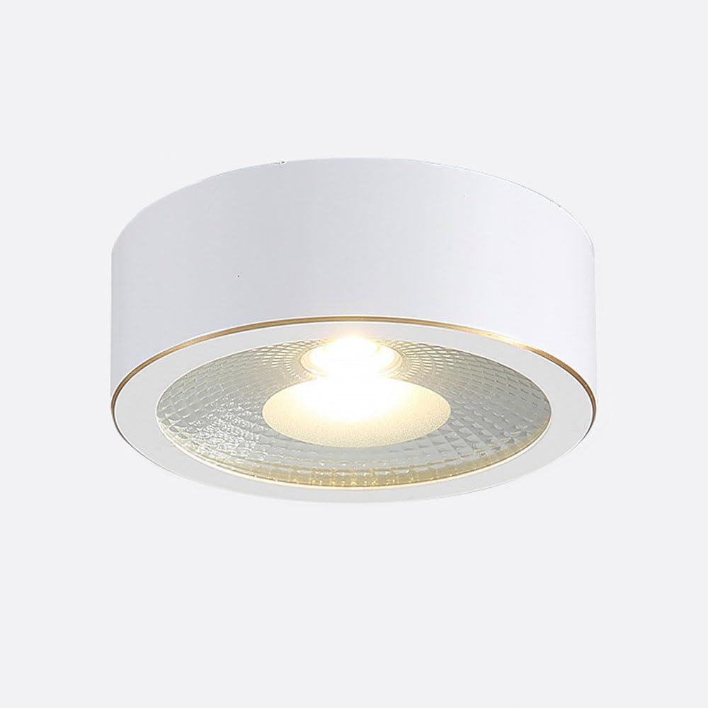 LYMSXAZOU Led Ceiling Spotlight Surface Mounted Corridor Downlight 3W,5W,7W,9W White Brass Spot Light Fixture, Cri90 for Closet, Hallway, Kitchen, Basement Lighting/3000K/5W