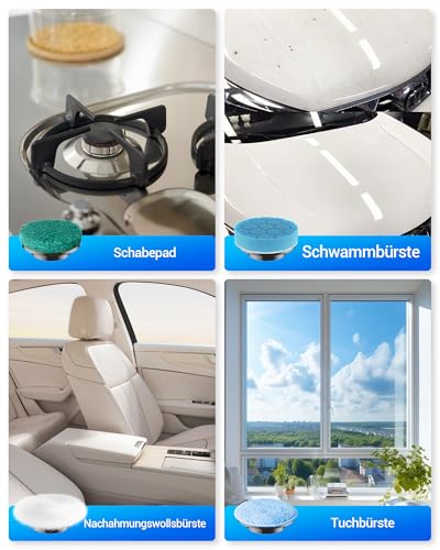 Kimeetol Cabeça de escova, pacote com 4, cabeças de escova substituíveis para esfregão giratório sem