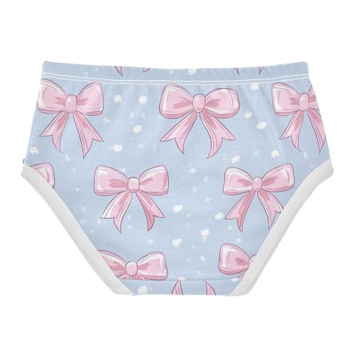 Wusikd Cute Pink Bows Girls' Underwear Cotton Ribbons Girls Briefs Soft Toddler Underwear 2T2