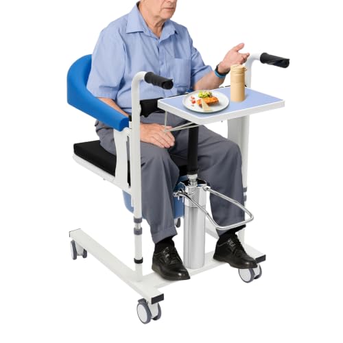 Grúa hidráulica para enfermos con respaldo plegable de 180 grados y frenos