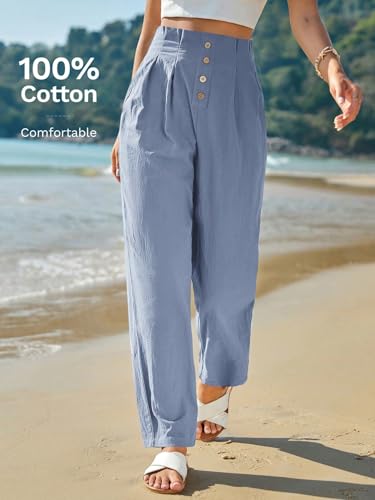 Image of LITZO Women High Rise High Waist Trousers Flared Korean Style Formal Pants with Wide Baggy Fit| Elegant Workwear for Office, College & Events (L-198-200)