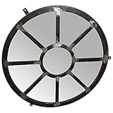 INDUSTRIAL DESIGN – das hochwertige Metallgestell überzeugt mit seinen verschweißten Verstrebungen und bieten eine guten Schutz für die Spiegelscheibe. Durch das rustikale Metall passt der Radspiegel ideal in jedes modern eingerichtige Loft.