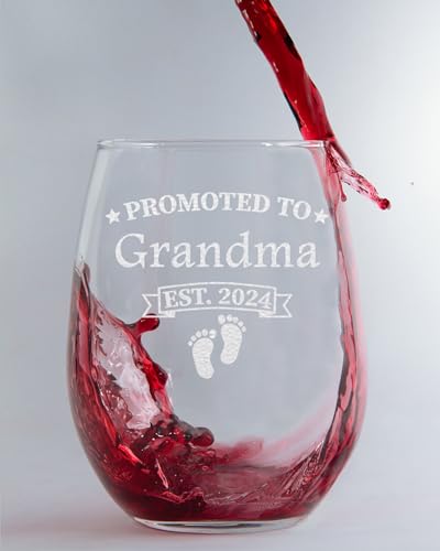 Promotedtograndmaest202415ozstemlesswineglassgiftsfornewgrandparentnewgrandmawineglassbirthdaygiftsmothersdaygifts Urban Country Home Decor Promoted to grandma est 2024 15oz stemless wine glass gifts for new grandparent new grandma wine glass birthday gifts mothers day gifts urban country home decor