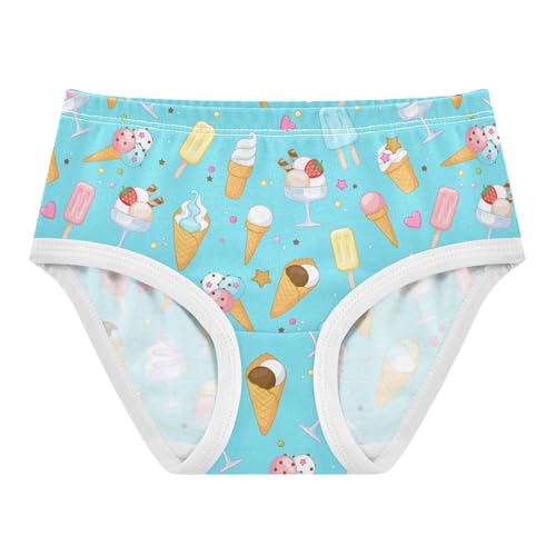 Little Girl Underwear Toddler Panties Kids Undies Ice Cream Soft Cotton Briefs 2T-8Y
