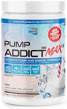 Pump Addict Max Pre-Workout Powder – Enhanced Energy, Focus, and Endurance… (40 Serving, White Slushie)