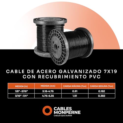 Cable de acero galvanizado de 1/8 25 cable de acero galvanizado de 1 8 marca CABLES MONPERNE (3)