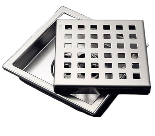 Colector de pelo cuadrado de 110 x 110 mm para baño, cocina, piso, escurridor para fregadero de cocina o baño