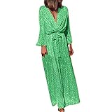 ✿【Anlass】 95% Polyester, 5% Elasthan, gut verarbeitetes Stretchmaterial, superweich, ein Kleid aus leichten Materialien, um fit zu bleiben. Dieses elegante Sommerkleid für lässige Sommerferien am Strand ist perfekt für Outdoor Strandpartys in warmen Jahreszeiten Klimazonen, eignet sich aber auch für Indoor-Aktivitäten.kleider damen sommer maxikleider damen kleid damen sommer boho-kleid partykleid sexy sommerkleider damen kleid größe 48