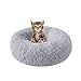 SEDOXX Donut Pet Bed Plush Cat Bed for Indoor Cats for Small Medium Pet Soft Calming Sleeping Bed Fluffy Dog Bed Washable Self Warming Kitten Keep Warm,40cm,Grey