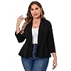 KOJOOIN Women Plus Size Casual Blazer Open Front Long Sleeve Work Office Cardigan Jackets