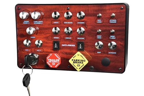 Image of Classic 2 Button Box for ATS /ETS2 (American Truck Simulator /Euro Truck Simulator) (Premium Woodgrain Finish)