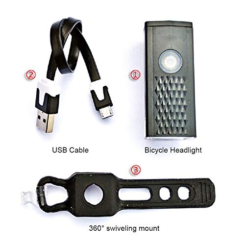 Andoer Farol de bicicleta USB recarregável 300 lúmen LED com 3 modos Mountain bike ciclismo de alto