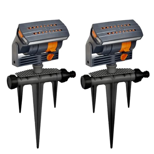 2 Stück Viereckregner 16 Löcher mit Bodennadel 90 M² Rasensprenger Viereckregner Fächerspray Einstellbarer Wasserdurchfluss Rasensprinkler von Pflanzen in Gärten Rasenflächen Gemüsegärten (2pcs)