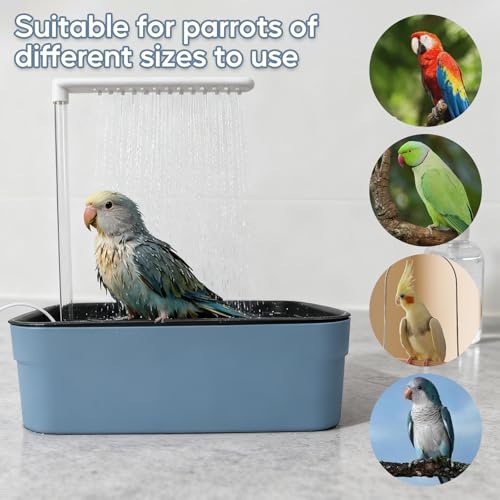Bañera de ducha para pájaros con baño para pájaros con grifo circulante USB 6