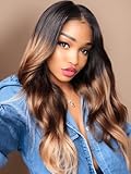 UNice Ombre Body Wave Human Hair Weave 3 Bundles 16 18 20 inch, Real Human Hair Sew in Extensions Bundles 3 Tone Blonde 1b 4 27 Color 100g/pc