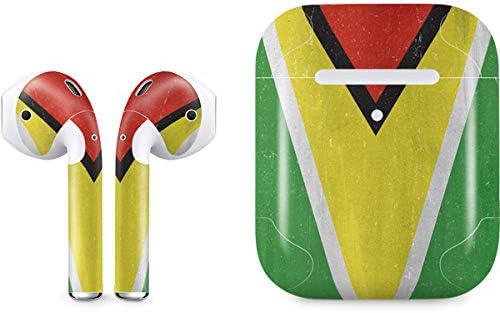 Skinit Decal Audio Skin Compatible with Apple AirPods 2 - Guyana Flag Distressed Design