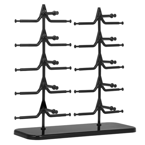 Cabilock Sonnenbrillenständer Schwarz Für 10 Brillen 2 Reihen Brillenhalter Organizer Display Aufbewahrung Für Sonnenbrillen Und Lesebrillen