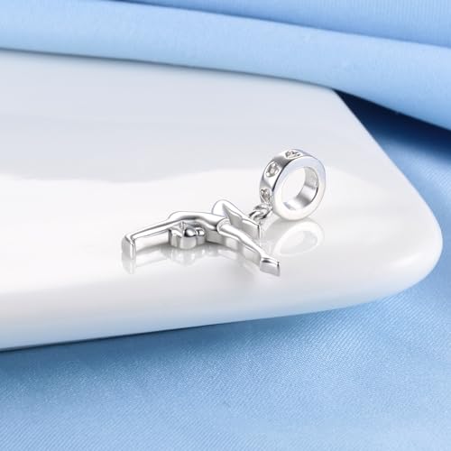 Gymnastics Charms for Necklace Bracelet 925 Sterling Silver Gymnast Bead Jewelry Gifts Women Daughter3
