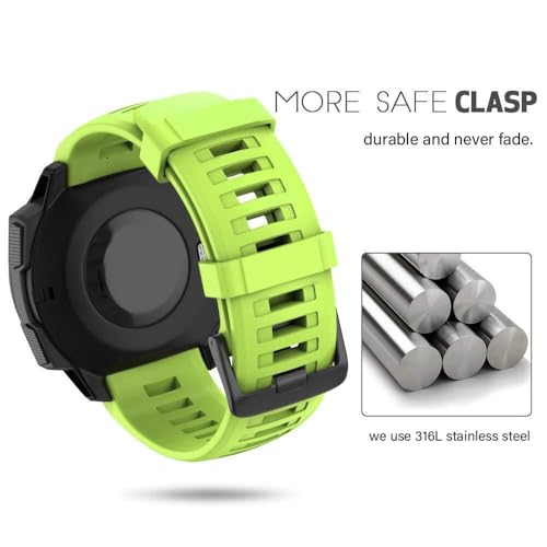 Bracelet silicone vert pour Garmin Instinct 2 en taille unique Agate