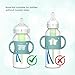 4 Pack Baby Bottle Holder for Dr Brown Wide-Neck Bottle with Easy Grip Handles Soft Silicone Star-Shaped Bottle Holder for Baby Self Feeding - BPA-Free (White Pink Purple Green)