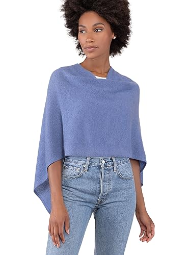 Cashmere -100% Cashmere Draped Dress Topper Poncho (Block Island)2