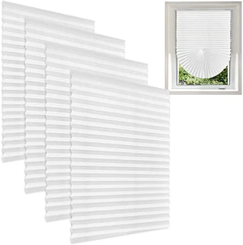 NonwovenEco Thickened Blinds 2.0 for Window Shades, Pleated Blackouts for House Insulation, No Tools No Drill, Cordless Adhesive Eclipse Shades, Anti-UV, (70''H x 35''W)