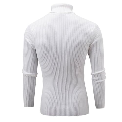 2 Pack Men's Turtleneck Sweaters Long Sleeve Cable Knitted Pullover Sweater Slim Fit Lightweight Thermal Knit Tops2