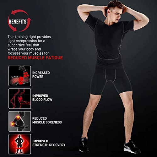 Tesuwel Compression Shorts Men Long Quick Dry Athletic Underwear Men Workout Hiking Running Compression Underwear Men Seamless Tight Shorts For Football Support Cool 2 Pack 3325 * 2 Black L #TOP3