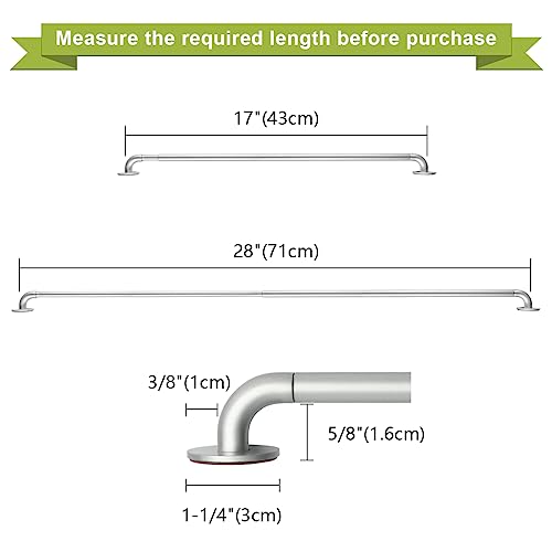 Kxlife 2 Pack Adjustable Sticky Self Adhesive 3/8 Inch Sash Curtain Rod For Metal, Wood Doors, 17 To 28 Inch Multi-Use Cafe Sidelight Sash Rods For Door Panels, Windows, Bathroom, (Nickel,Set Of 2) #TOP4