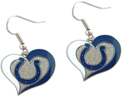 Aminco NFL New York Giants Swirl Heart Earrings image 4