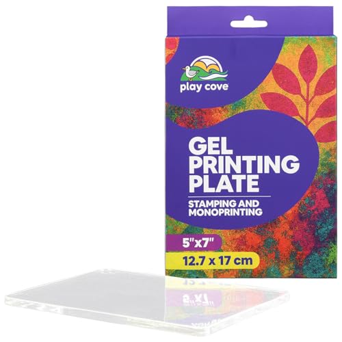 Gel Printing Plate 5 X 7 Reusable Gel Plates for Printing Geli Plate for Printing Jelly Pad Art Tool Monoprinting Kit Printmaking Card Making Texture Crafts Paint Projects by Play Cove
